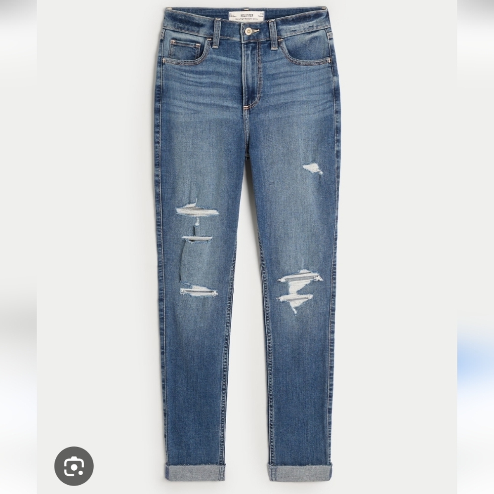 Hollister Skinny Jeans Distressed Medium Wash Straight Slim Leg Y2k Levis Classy